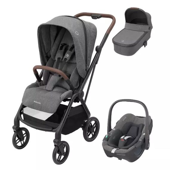 Sistem 3in1 Maxi-Cosi Leona2 SELECT GREY, Culoare: Gri deschis, Model: 3 in 1  - ExclusivMAG.ro