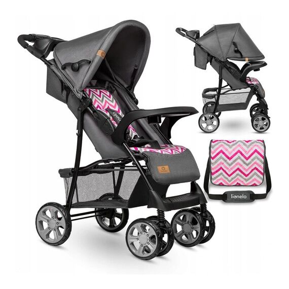 Carucior sport Lionelo Emma Plus, Pink Scandi, Culoare: Roz - poza 2 - ExclusivMAG.ro