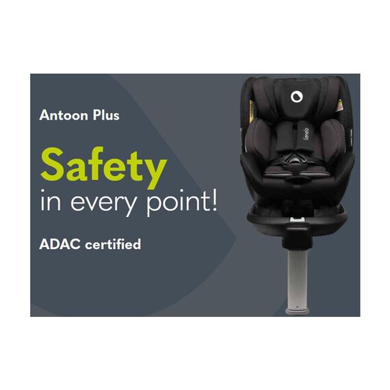 Scaun auto I-size Lionelo Antoon Plus Negru, Rotire 360 grade, 0-18 kg, Testat ADAC, R129 - poza 13 - ExclusivMAG.ro