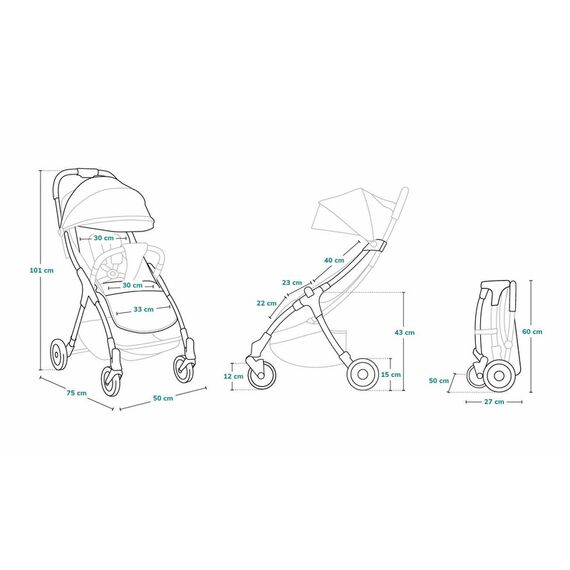 Carucior sport Lionelo Julie One, 0-22 kg, Negru/Auriu, Culoare: Negru/Auriu, Model: sport - poza 7 - ExclusivMAG.ro