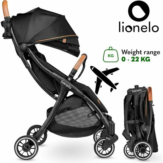 Carucior sport Lionelo Julie One, 0-22 kg, Negru/Auriu, Culoare: Negru/Auriu, Model: sport - poza 3 - ExclusivMAG.ro
