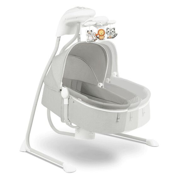 Balansoar electric, Leagan si sezlong pentru bebelusi, Lionelo Henny,3 in 1,Gri Deschis, Culoare: Gri deschis - poza 6 - ExclusivMAG.ro