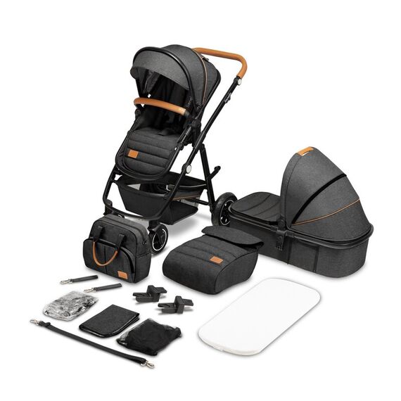 Carucior Lionelo Amber 2 in 1, Pana la 22 kg, Gri inchis, Culoare: Gri, Model: 2 in 1 - poza 3 - ExclusivMAG.ro