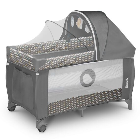 Patut pliant cu doua nivele Lionelo Sven Plus,120x60 cm, Grey Scandi, Culoare: Gri deschis, Dimensiuni: 120x60 - poza 3 - ExclusivMAG.ro