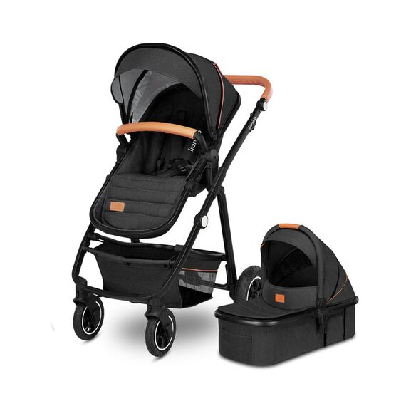 Carucior Lionelo Amber 2 in 1, Pana la 22 kg, Gri inchis, Culoare: Gri, Model: 2 in 1  - ExclusivMAG.ro