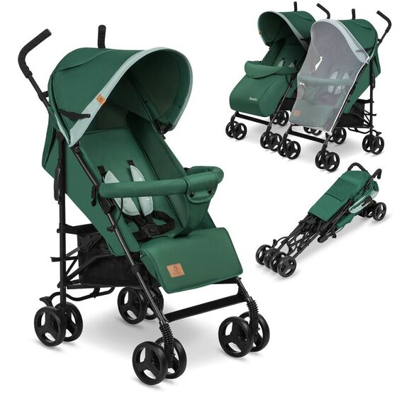 Carucior sport Lionelo Elia, Verde inchis, Culoare: Verde inchis - poza 2 - ExclusivMAG.ro