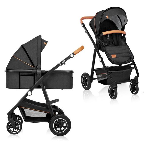 Carucior Lionelo Amber 2 in 1, Pana la 22 kg, Gri inchis, Culoare: Gri, Model: 2 in 1 - poza 2 - ExclusivMAG.ro
