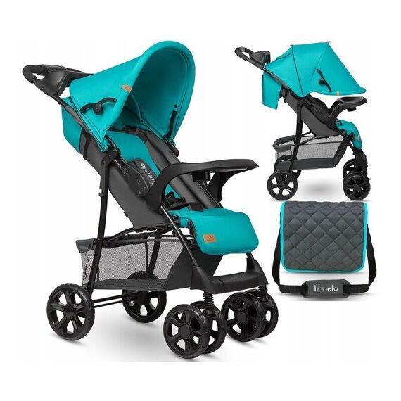 Carucior sport Lionelo Emma Plus, Vivid Turquoise, Culoare: Turcoaz - poza 2 - ExclusivMAG.ro