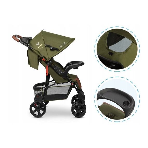 Carucior sport Lionelo Emma Plus, Forest Green, Culoare: Verde - poza 3 - ExclusivMAG.ro