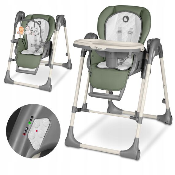 Lionelo - Scaun de masa si balansoar, 2 in 1, Laurice, 0 luni+, Verde, Culoare: Verde - poza 2 - ExclusivMAG.ro