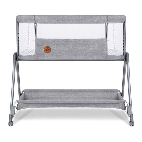 Patut co-sleeper Lionelo Luna, 2 in 1, Cu laterala culisanta, Gri deschis, Culoare: Gri deschis, Dimensiuni: 80x50 - poza 3 - ExclusivMAG.ro