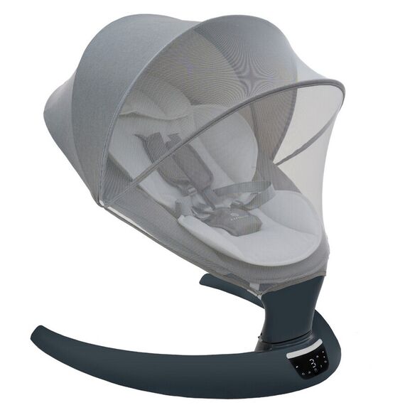 Leagan electric multifunctional pentru bebelusi AppeKids - I-Size - Powder Grey, Culoare: Gri - poza 2 - ExclusivMAG.ro