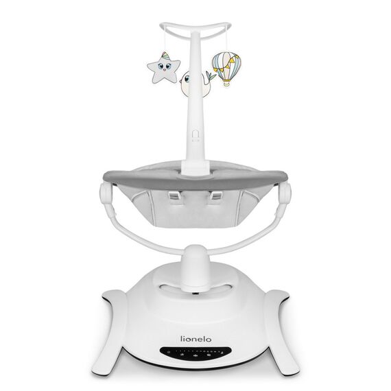 Balansoar multifunctional Lionelo Bella, Electric, Scaun reglabil, Ecran tactil si telecomanda, 6 miscari unice, 5 viteze, Cu melodii, Gri - poza 6 - ExclusivMAG.ro