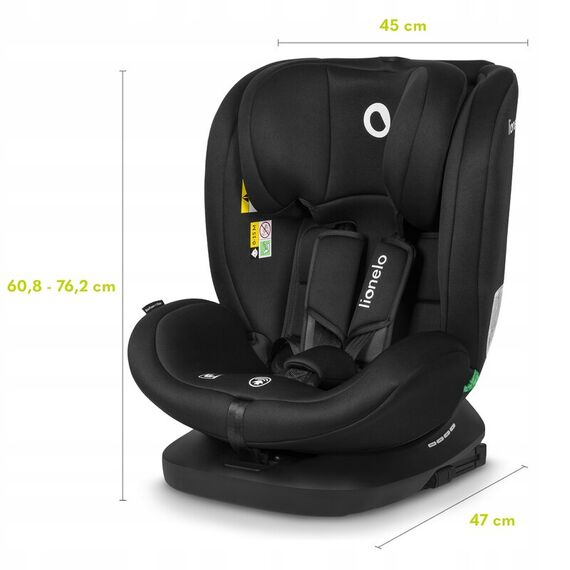 Scaun auto Lionelo Bastiaan i-Size, 4 in 1, Rotire 360 grade, 0-36 Kg, 40-150 cm, Negru/Gri, Culoare: Negru/Gri, Grupa: 0-36kg (0 luni - 12 ani) - poza 10 - ExclusivMAG.ro