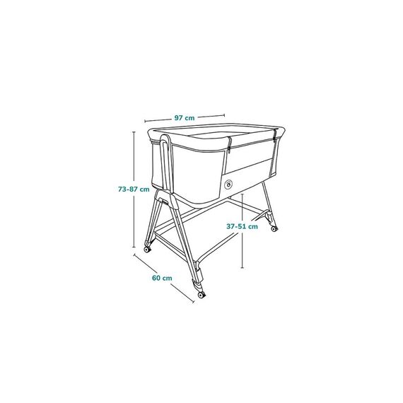 Patut co-sleeper Lionelo Luna, 2 in 1, Cu laterala culisanta, Gri deschis, Culoare: Gri deschis, Dimensiuni: 80x50 - poza 6 - ExclusivMAG.ro