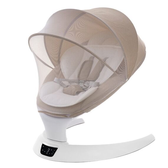 Leagan electric multifunctional pentru bebelusi AppeKids - I-Size - Bubble Beige, Culoare: Crem  - ExclusivMAG.ro