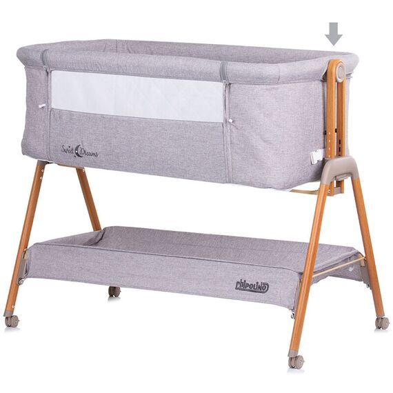 Patut Co-Sleeper Chipolino Sweet Dreams grey wood, Culoare: Gri deschis, Dimensiuni: 90x50 - poza 5 - ExclusivMAG.ro