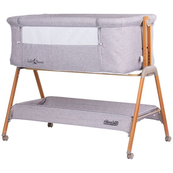 Patut Co-Sleeper Chipolino Sweet Dreams grey wood, Culoare: Gri deschis, Dimensiuni: 90x50 - poza 2 - ExclusivMAG.ro