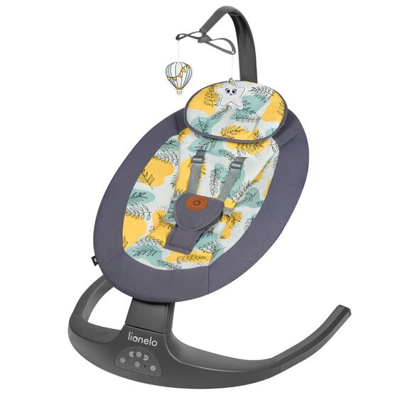 Balansoar si sezlong copii, Lionelo Ralf, 2 in 1, Electric, Cu telecomanda si cablu USB, Gri, Culoare: Multicolor  - ExclusivMAG.ro