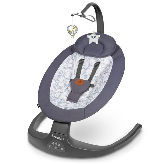 Balansoar si sezlong copii, Lionelo Ralf, 2 in 1, Electric, Cu telecomanda si cablu USB, Gri Grafit, Culoare: Gri  - ExclusivMAG.ro