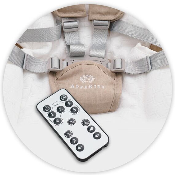 Leagan electric multifunctional pentru bebelusi AppeKids - I-Size - Bubble Beige, Culoare: Crem - poza 4 - ExclusivMAG.ro