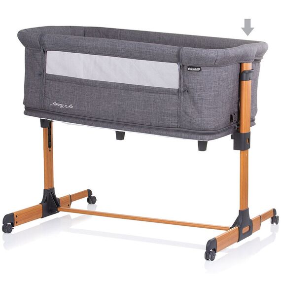 Patut Co-Sleeper si Tarc Chipolino Mommy 'n Me graphite wood, Culoare: Gri, Dimensiuni: 90x50 - poza 6 - ExclusivMAG.ro