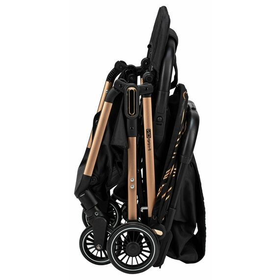 Carucior sport pliabil automat, Unique, FreeON, Gold Rose, Culoare: Negru/Auriu, Model: sport - poza 5 - ExclusivMAG.ro