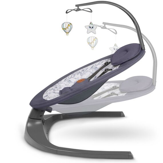 Balansoar si sezlong copii, Lionelo Ralf, 2 in 1, Electric, Cu telecomanda si cablu USB, Gri Grafit, Culoare: Gri - poza 4 - ExclusivMAG.ro