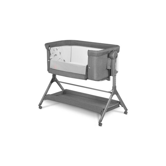 Patut co-sleeper Lionelo Leonie Plus, Pliabil, Cu sistem de leganare, Gri, Culoare: Gri, Dimensiuni: 80x50 - poza 2 - ExclusivMAG.ro