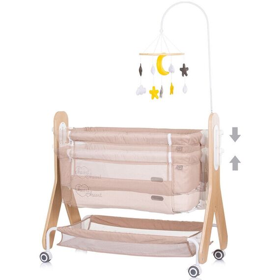 Patut Co-Sleeper Chipolino Heart 2 Heart sand, Culoare: Crem, Dimensiuni: 90x50 - poza 4 - ExclusivMAG.ro