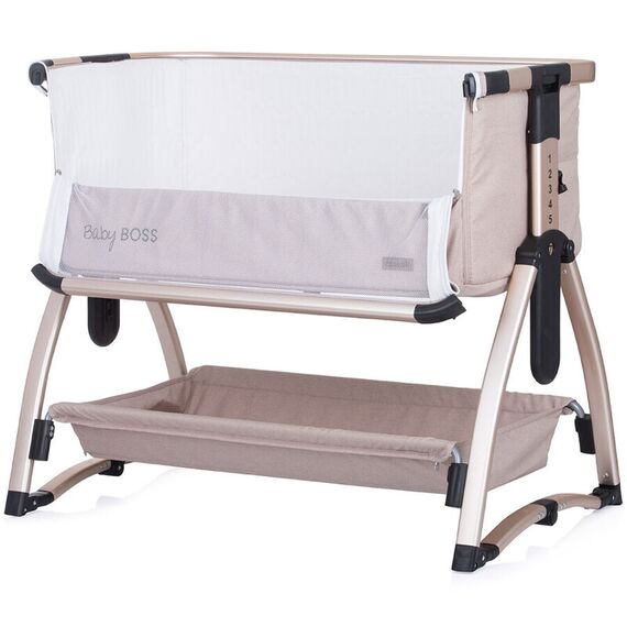 Patut Co-Sleeper Chipolino Baby Boss humus, Culoare: Crem, Dimensiuni: 95x65 - poza 5 - ExclusivMAG.ro