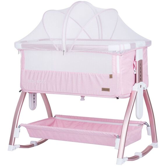 Patut Co-Sleeper Chipolino Baby Boss blush, Culoare: Roz, Dimensiuni: 95x65  - ExclusivMAG.ro