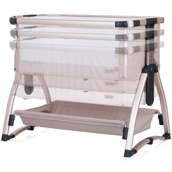 Patut Co-Sleeper Chipolino Baby Boss humus, Culoare: Crem, Dimensiuni: 95x65 - poza 7 - ExclusivMAG.ro