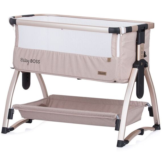 Patut Co-Sleeper Chipolino Baby Boss humus, Culoare: Crem, Dimensiuni: 95x65 - poza 6 - ExclusivMAG.ro
