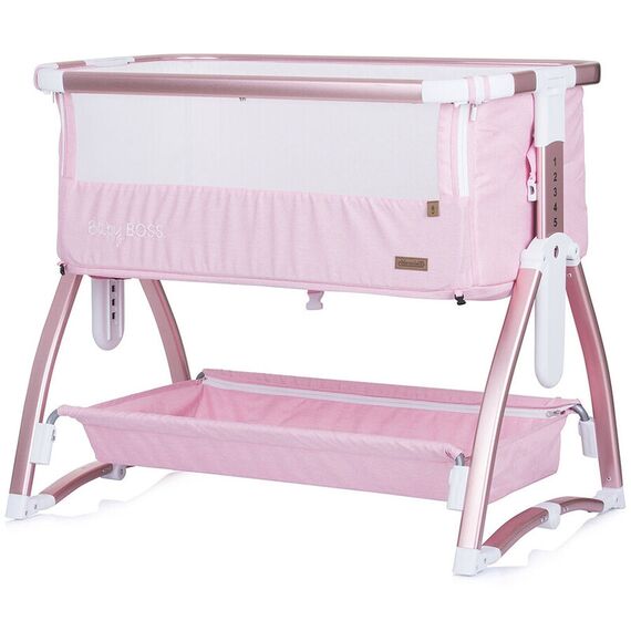 Patut Co-Sleeper Chipolino Baby Boss blush, Culoare: Roz, Dimensiuni: 95x65 - poza 4 - ExclusivMAG.ro
