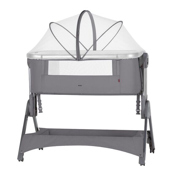 Patut co-sleeping pliabil si reglabil pe inaltime Carrello ARIA, Cloud Grey, Culoare: Gri, Dimensiuni: 80x50  - ExclusivMAG.ro