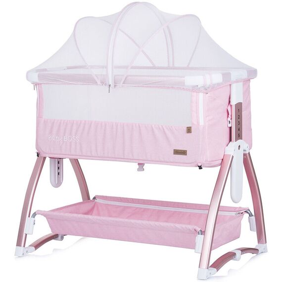 Patut Co-Sleeper Chipolino Baby Boss blush, Culoare: Roz, Dimensiuni: 95x65 - poza 3 - ExclusivMAG.ro
