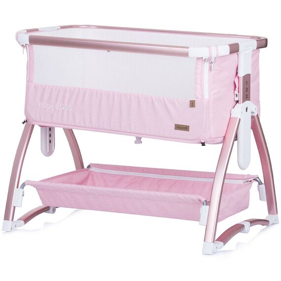 Patut Co-Sleeper Chipolino Baby Boss blush, Culoare: Roz, Dimensiuni: 95x65 - poza 6 - ExclusivMAG.ro