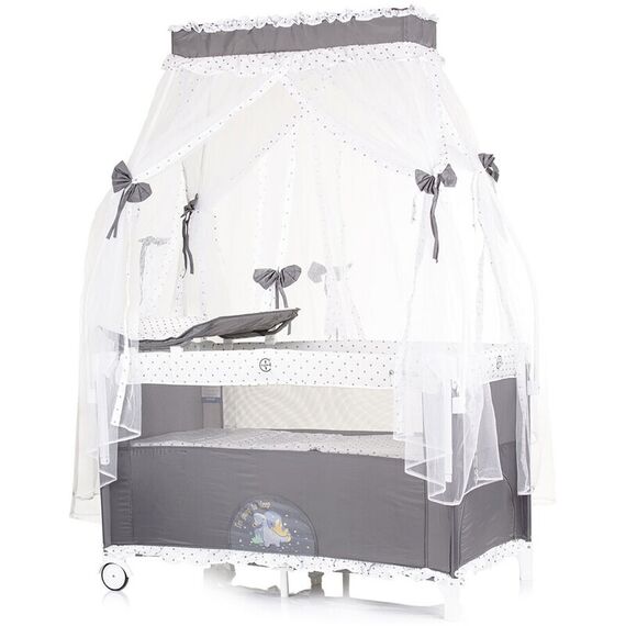 Patut pliabil Chipolino Palace Dino grey, Culoare: Gri, Dimensiuni: 120x60 - poza 3 - ExclusivMAG.ro