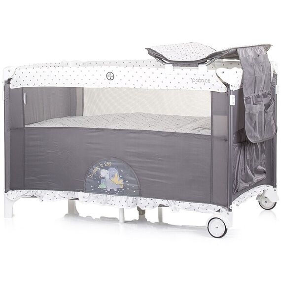 Patut pliabil Chipolino Palace Dino grey, Culoare: Gri, Dimensiuni: 120x60 - poza 4 - ExclusivMAG.ro