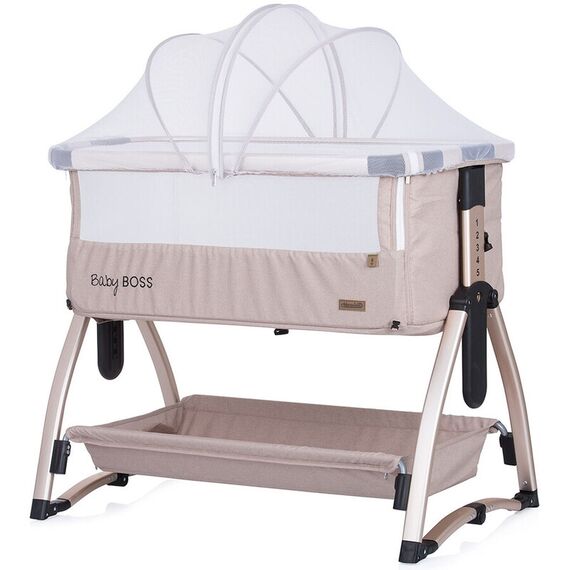 Patut Co-Sleeper Chipolino Baby Boss humus, Culoare: Crem, Dimensiuni: 95x65 - poza 3 - ExclusivMAG.ro