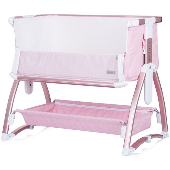 Patut Co-Sleeper Chipolino Baby Boss blush, Culoare: Roz, Dimensiuni: 95x65 - poza 5 - ExclusivMAG.ro