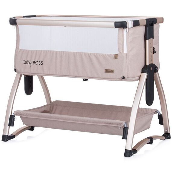 Patut Co-Sleeper Chipolino Baby Boss humus, Culoare: Crem, Dimensiuni: 95x65 - poza 4 - ExclusivMAG.ro