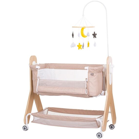 Patut Co-Sleeper Chipolino Heart 2 Heart sand, Culoare: Crem, Dimensiuni: 90x50  - ExclusivMAG.ro