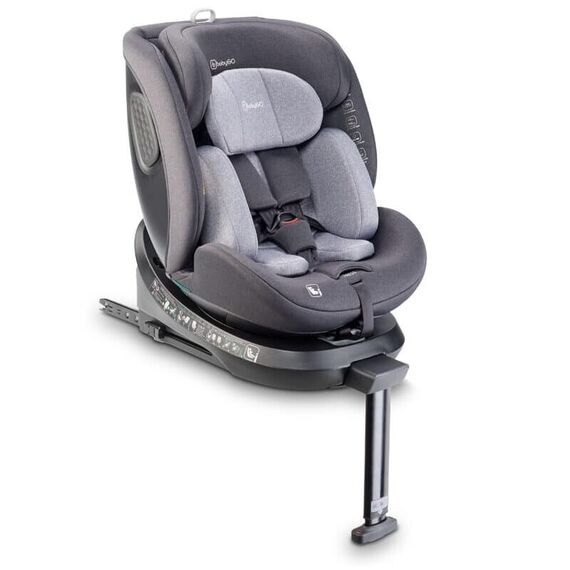 Scaun auto rotativ cu isofix, BabyGo MOVE360 Grey, 40-150 cm, certificat R129, Culoare: Gri, Grupa: 0-36kg (0 luni - 12 ani)  - ExclusivMAG.ro