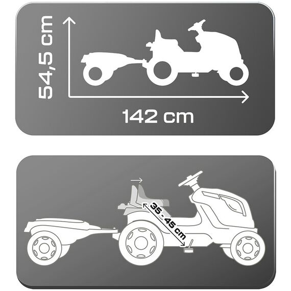 Tractor cu pedale si remorca Smoby Farmer XL verde, Culoare: Verde - poza 4 - ExclusivMAG.ro