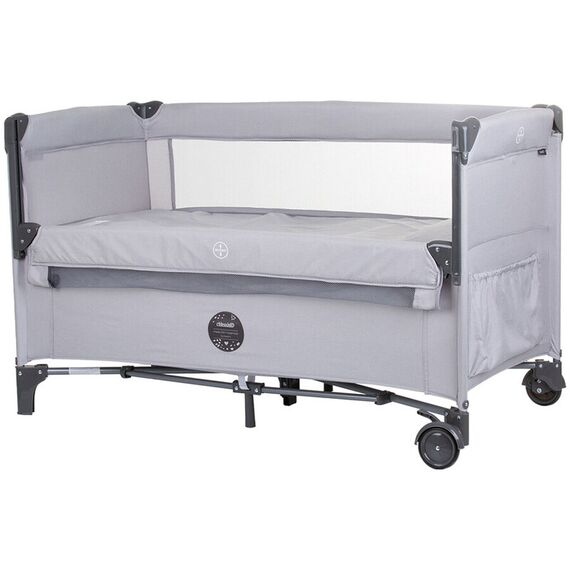 Patut pliabil Chipolino Relax ash grey linen cu laterala culisanta, Culoare: Gri deschis, Dimensiuni: 120x60 - poza 2 - ExclusivMAG.ro