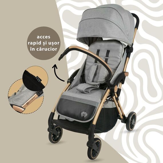 Carucior Sport AppeKids Upp, De la nastere la 22kg - Powder Grey, Culoare: Gri, Model: sport - poza 5 - ExclusivMAG.ro