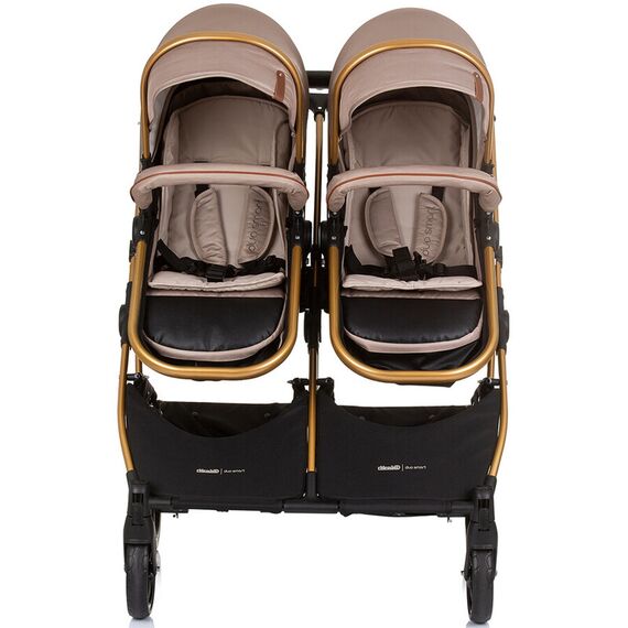 Carucior gemeni Chipolino Duo Smart 3 in 1 golden beige, Culoare: Crem, Model: gemeni - poza 10 - ExclusivMAG.ro