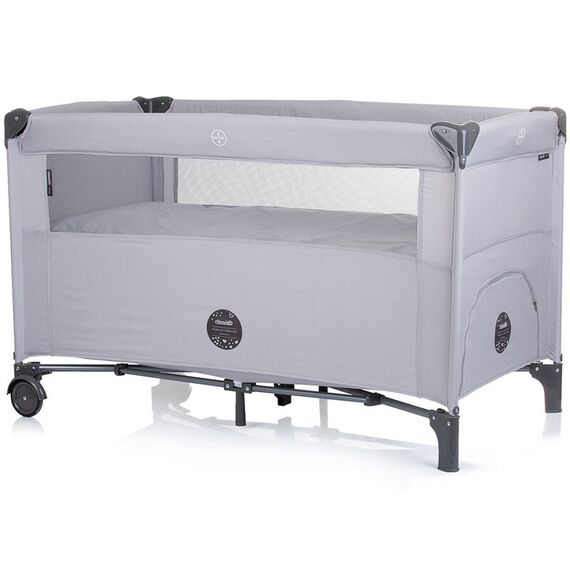 Patut pliabil Chipolino Relax ash grey linen cu laterala culisanta, Culoare: Gri deschis, Dimensiuni: 120x60 - poza 4 - ExclusivMAG.ro